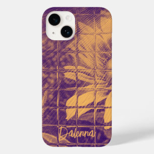 Funda Para iPhone 14 De Case-Mate Monograma Floral Square Windows Watercolor Púrpura