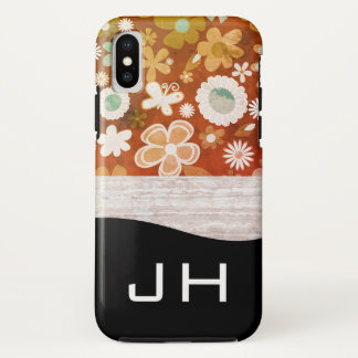 Funda Para iPhone XS Monograma Floral y Textura