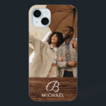 Funda Para iPhone 15 Mini Monograma Foto Madera de grano Nombre personalizad<br><div class="desc">Los Fundas Monogram Photo Wood Grain Timber Personalized Name iPhone 15 Plus presentan tu foto favorita con tu nombre personalizado y monograma con acento de madera. Personalice editando el texto en los cuadros de texto proporcionados. Diseñado por ©Evco Studio www.zazzle.com/store/evcostudio</div>