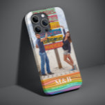 Funda Para iPhone 13 Monograma Foto Nombre de ola colorida Moderna<br><div class="desc">Monograma Nombre de foto Ola colorida Moda Moderna para iPhone Smartphone Cases incluye tu foto favorita con tus nombres personalizados y monogramas con un acento de ola colorida. Perfecto regalo para Navidades,  cumpleaños,  vacaciones,  mejores amigos,  parejas,  aniversario y más. Diseñado por ©Evco Studio www.zazzle.com/store/evcostudio</div>