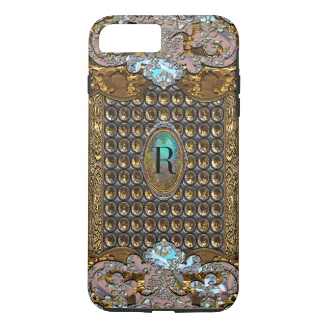 Funda De Case-Mate Para iPhone Monograma francés Adalie Belle (Reverso)