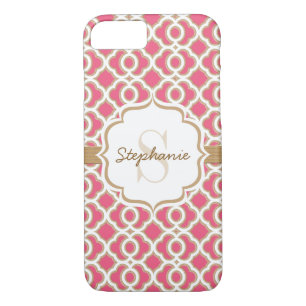 title_seo2 Monograma Fuchsia y Quatrefoil dorado