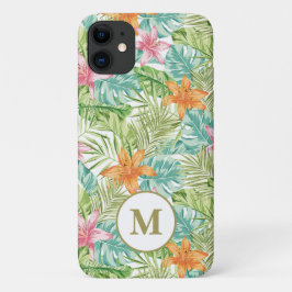 11 Monograma Funda tropical personalizado para iPhone