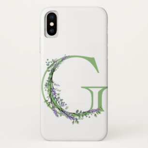 Funda Para iPhone X Monograma G Eucalipto Lavanda