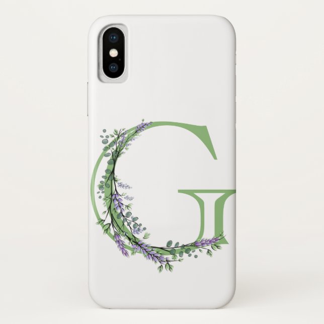 Funda De Case-Mate Para iPhone Monograma G Eucalipto Lavanda (Reverso)