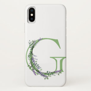 Funda Para iPhone X Monograma G Lavender Eucalyptus
