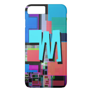 Funda Para iPhone 8 Plus/7 Plus Monograma geométrico colorido inspirado en los 90