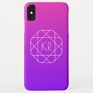 Funda Para iPhone XS Max Monograma geométrico genial Violeta magenta púrp