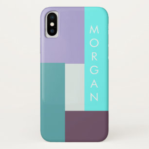 Funda Para iPhone X monograma geométrico pastel moderno