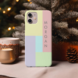 Funda Para iPhone X Monograma geométrico Pastel moderno