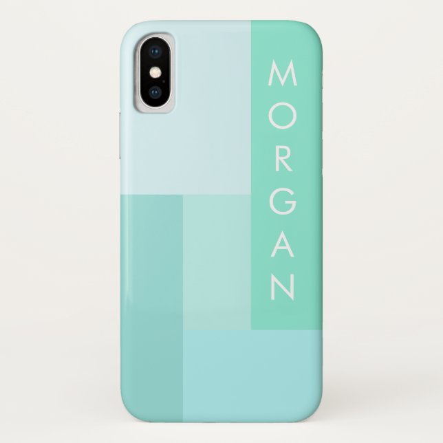 Funda De Case-Mate Para iPhone monograma geométrico pastel moderno (Reverso)
