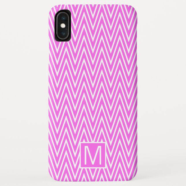 Funda De Case-Mate Para iPhone Monograma GL Chevron Pink Steep (Reverso)
