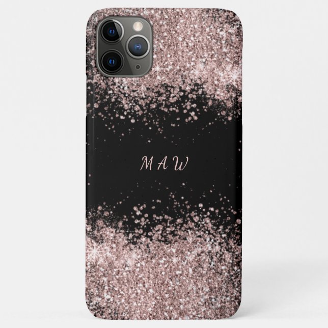 Funda De Case-Mate Para iPhone Monograma Glam Rosa (Reverso)
