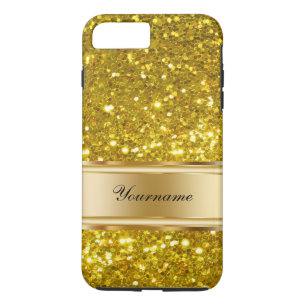 Funda Para iPhone 8 Plus/7 Plus Monograma glamoroso del purpurina del oro