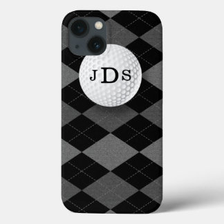 Funda Para iPhone 13 Monograma Gris Argyle, Golf Ball iPad Mini Estuche