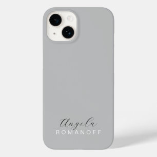Funda Para iPhone 14 De Case-Mate Monograma gris moderno femenino Minimalista