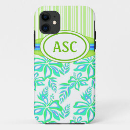 Funda Para iPhone 11 Monograma Hibiscus Flower iPhone 5 Funda