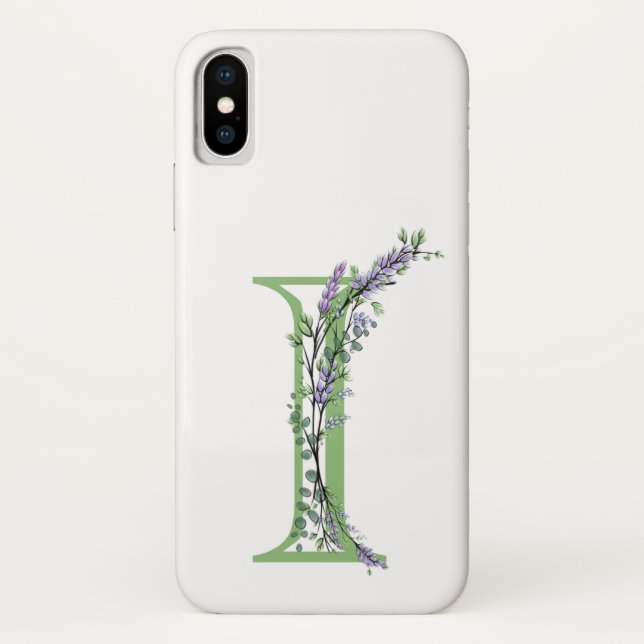 Funda De Case-Mate Para iPhone Monograma I Lavanda Eucalipto (Reverso)