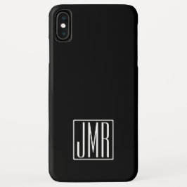Funda Para iPhone XS Max Monograma inicial | Blanco y negro (o color maread