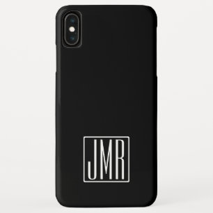 Funda Para iPhone XS Max Monograma inicial Blanco y negro (o color maread