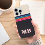 Funda Para iPhone 15 Pro Max Monograma inicial de banda retro minimalista<br><div class="desc">Estuche de teléfono monograma inicial de banda retro minimalista. Crea tu propio estuche para iPhone personalizado con el nombre inicial del personalizado.</div>