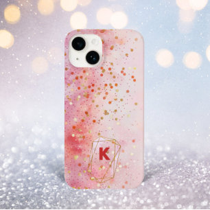 Funda Para iPhone 14 De Case-Mate Monograma Inicial de Confeti Mágico Personalizado
