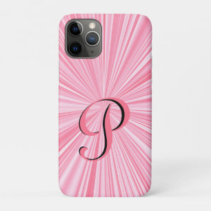 Funda Para iPhone 11 Pro Monograma inicial de estallido de color rosado cal