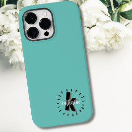 Funda Para iPhone 14 Pro Max De Case-Mate Monograma Inicial de Nombre Simple Lindo
