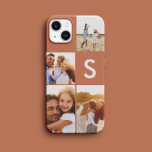Funda Para iPhone 11 Monograma inicial de terracota colgante fotográfic<br><div class="desc">Diseño de monograma inicial de terracota colgante fotográfico moderno. Un diseño moderno y multifotografía. Cambie el color al personalizar. Parte de una colección.</div>