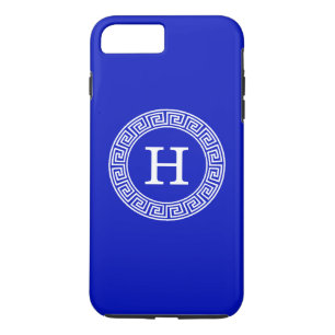 Funda Para iPhone 8 Plus/7 Plus Monograma inicial del marco de la llave de griega 