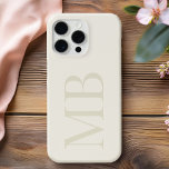 Funda Para iPhone 15 Pro Max Monograma inicial elegante de avena Minimalista<br><div class="desc">Estuche elegante Oatharina Minimalista Monograma inicial para iPhone</div>
