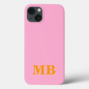 Funda Para iPhone 13 Monograma inicial minimalista moderno