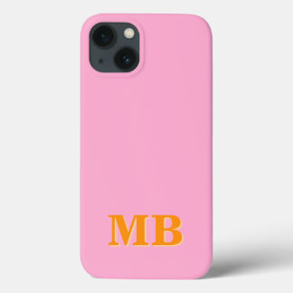 Funda Para iPhone 13 Monograma inicial minimalista moderno