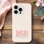 Funda Para iPhone 15 Pro Max Monograma inicial minimalista moderno<br><div class="desc">Crea tu propio estuche de teléfono personalizado con iniciales minimalistas modernas y nombre de monograma de caligrafía de script. Disponible en una variedad de tamaños de colores.</div>
