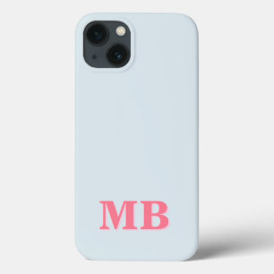 Funda Para iPhone 13 Monograma inicial minimalista moderno