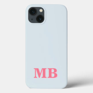 Funda Para iPhone 13 Monograma inicial minimalista moderno