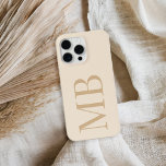 Funda Para iPhone 15 Pro Max Monograma inicial Minimalista Tan elegante<br><div class="desc">Estuche elegante Tan Minimalista de monograma inicial para iPhone</div>