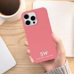 Funda Para iPhone 14 De Case-Mate Monograma inicial mínimo de color rosado moderno<br><div class="desc">Estuche Mínimo Coral Rosa Moderno Monograma Inicial para iPhone</div>