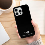 Funda Para iPhone 14 De Case-Mate Monograma inicial mínimo negro moderno<br><div class="desc">Estuche mínimo para iPhone monograma inicial negro moderno</div>