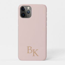 Funda Para iPhone 11 Pro Monograma inicial mínimo personalizado de oro rosa