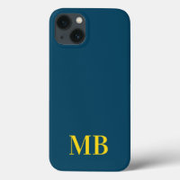 Monograma inicial moderno Minimalista azul marino