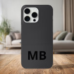 Funda Para iPhone 15 Pro Max Monograma inicial negro moderno simple<br><div class="desc">Estuche de teléfono monograma inicial simple y moderno. Crea tu propio estuche para iPhone personalizado con el nombre inicial del personalizado.</div>
