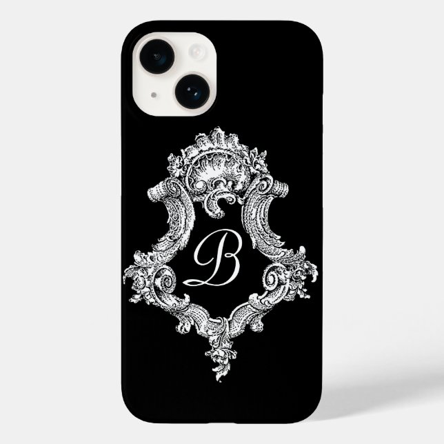 Funda De Case-Mate Para iPhone Monograma inicial personalizado (Reverso )