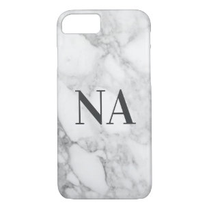 Funda Para iPhone 8/7 Monograma inicial personalizado de mármol
