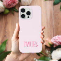 Monograma inicial rosado moderno minimalista