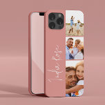 Funda Para iPhone 13 Monograma inicial rosado rosa de collage fotográfi<br><div class="desc">Diseño de monograma inicial de color rosa rosa moderno de collage fotográfico. Un diseño moderno y multifotografía. Cambie el color al personalizar. Parte de una colección.</div>