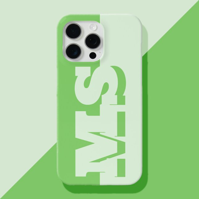 Funda De Case-Mate Para iPhone Monograma inicial verde negrita moderno (Subido por el creador)