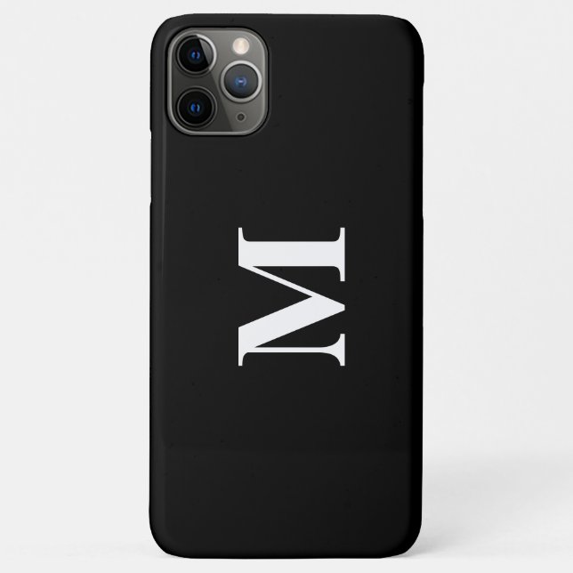 Funda De Case-Mate Para iPhone Monograma Iniciales Nombre personalizado Regalo bl (Reverso)