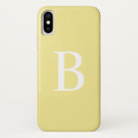 Funda Para iPhone X Monograma intrépido amarillo en colores pastel<br><div class="desc">La caja intrépida amarilla en colores pastel moderna el | del iPhone del monograma de la tipografía añade su propia inicial con monograma a este caso adaptable del iPhone. Ofrece la tipografía intrépida blanca con un fondo amarillo. Este caso moderno del iPhone será perfecto como regalo personalizado. Otros colores están...</div>