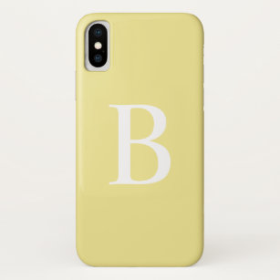 Funda Para iPhone X Monograma intrépido amarillo en colores pastel
